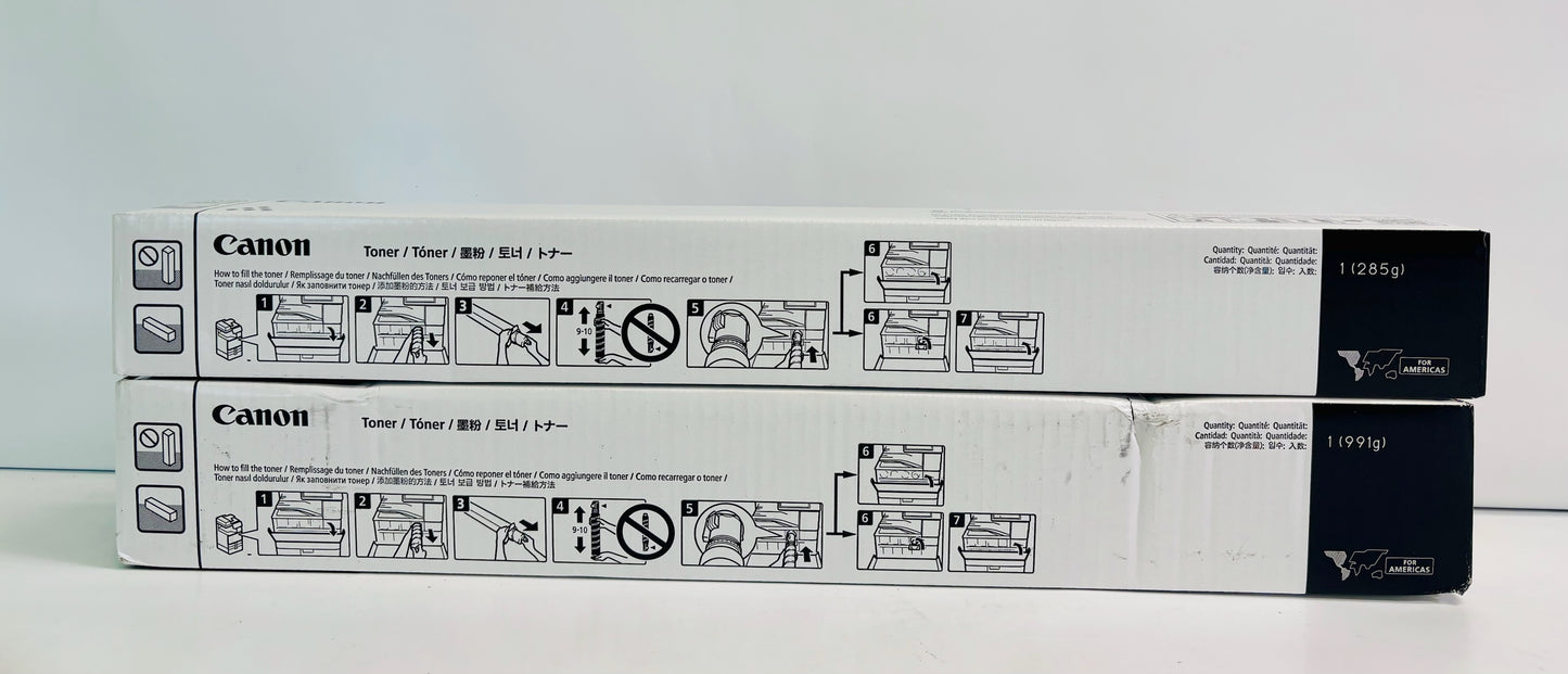 2 Genuine Canon iR Advance DX C5840i, C5850i, Yellow & Black Toner GPR61K, GPR-61LY