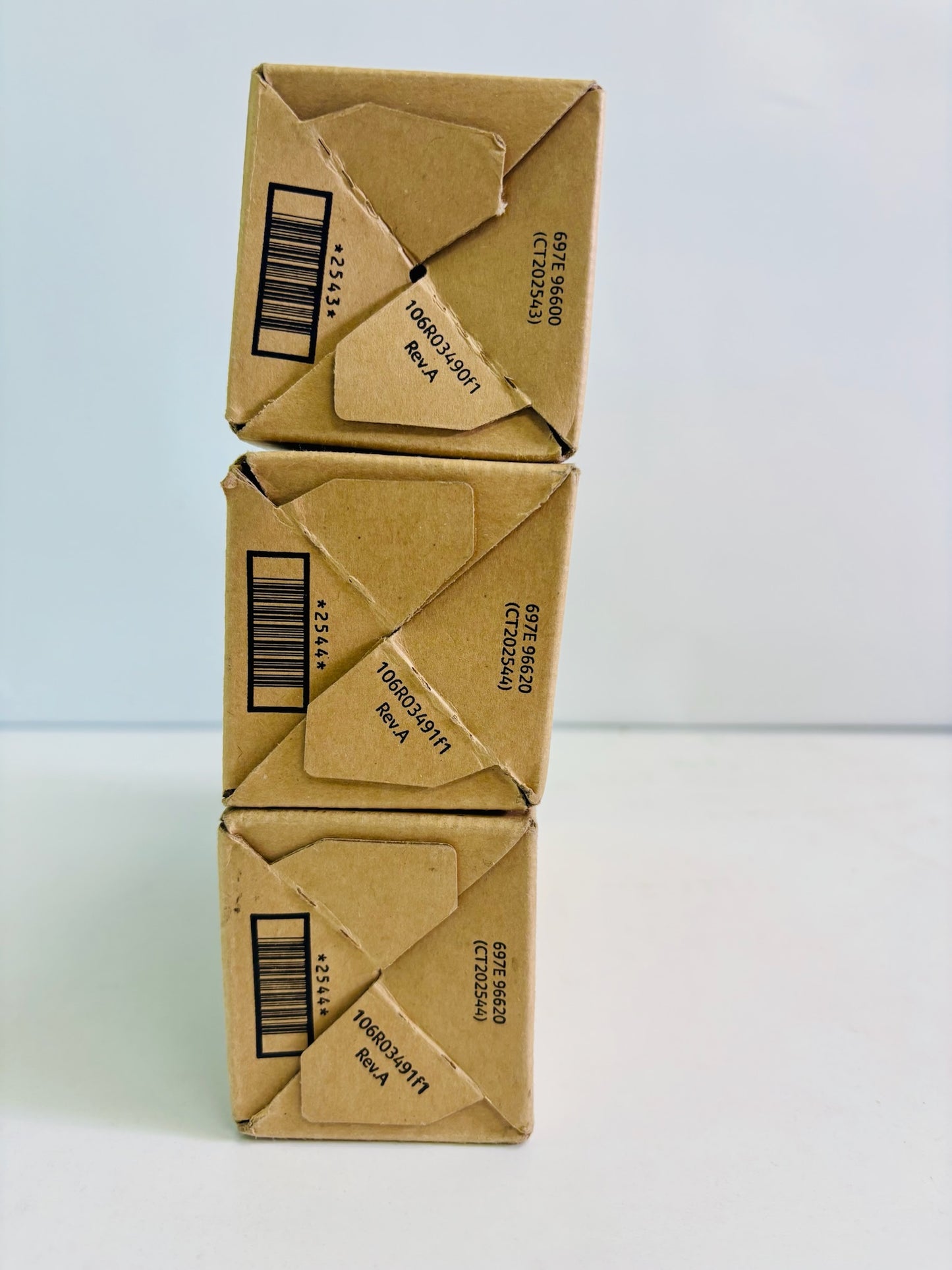 3 Open OEM Xerox Phaser 6510, 6515 MYY Metered Toner 106R03490, 106R03491