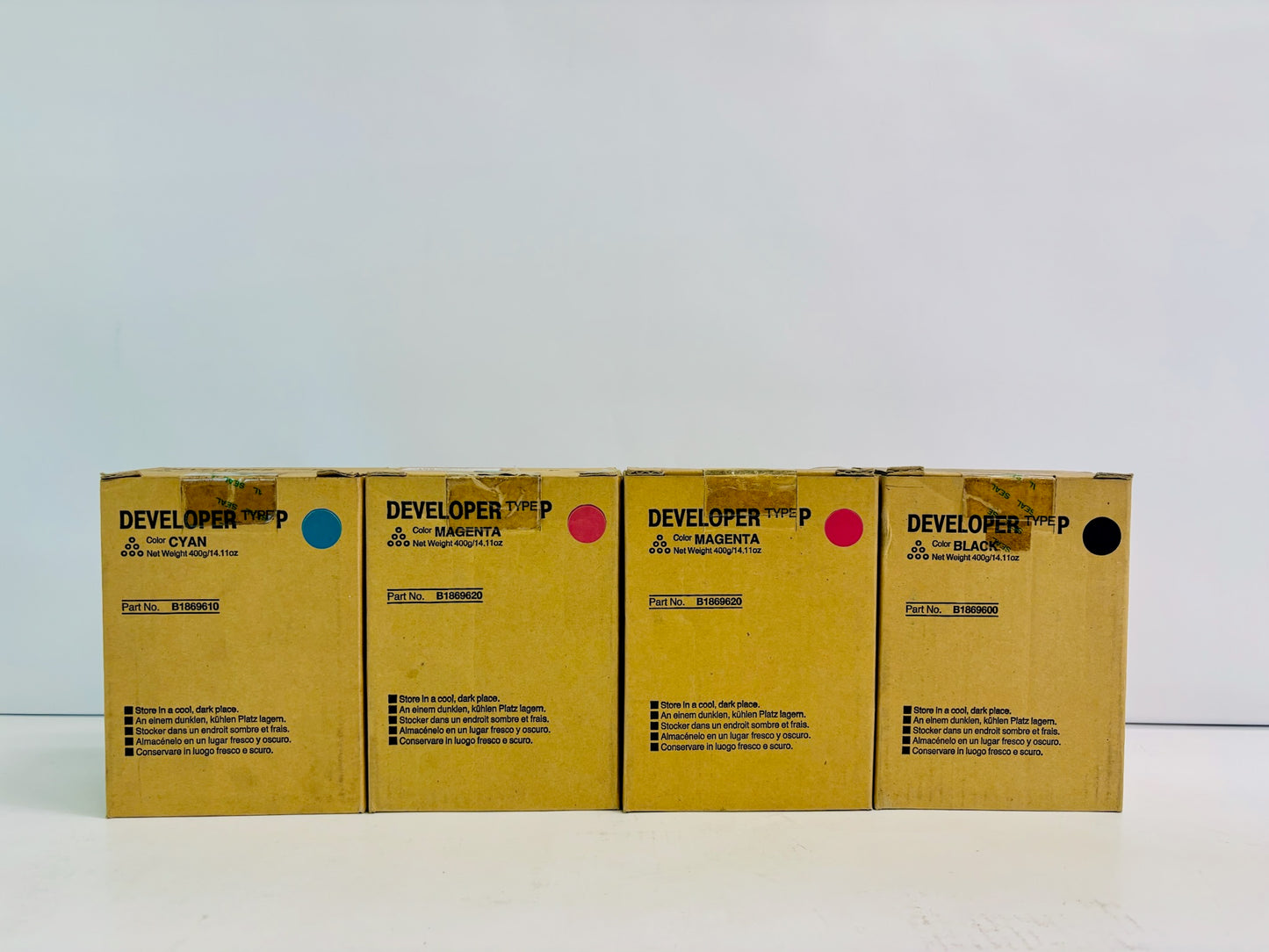 4 Genuine Ricoh AFICIO COLOR 3131 CMMK Developer B1869600, B1869610, B1869620