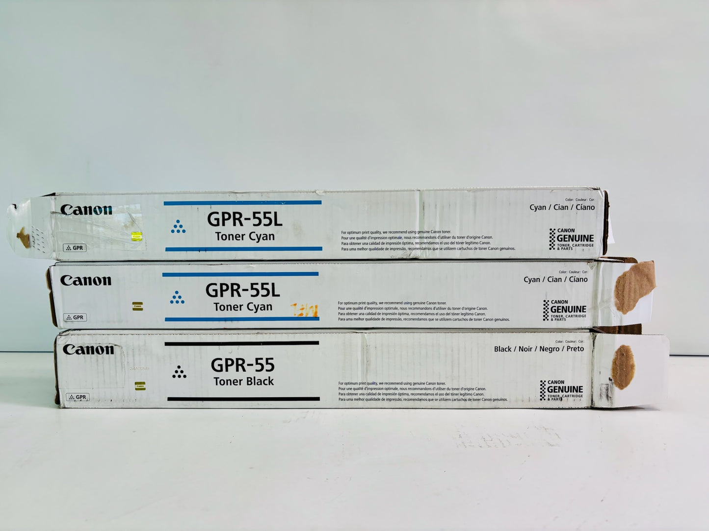 2 Open Genuine Canon iR Advance C5540i II Cyan & Black Toner GPR-55LC, GPR55K