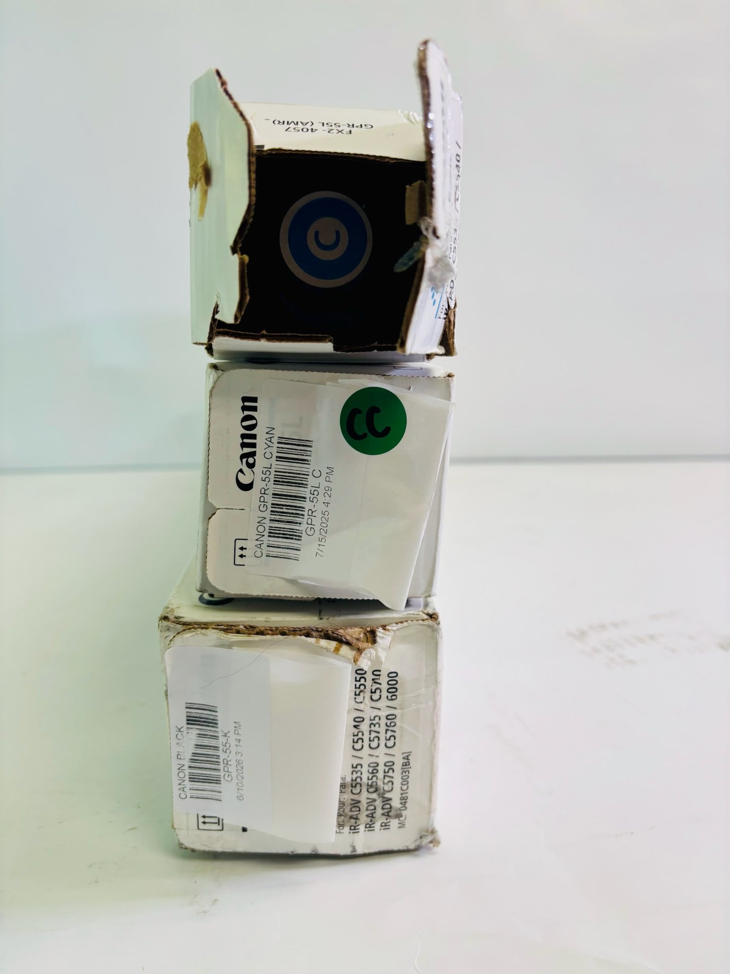 2 Open Genuine Canon iR Advance C5540i II Cyan & Black Toner GPR-55LC, GPR55K