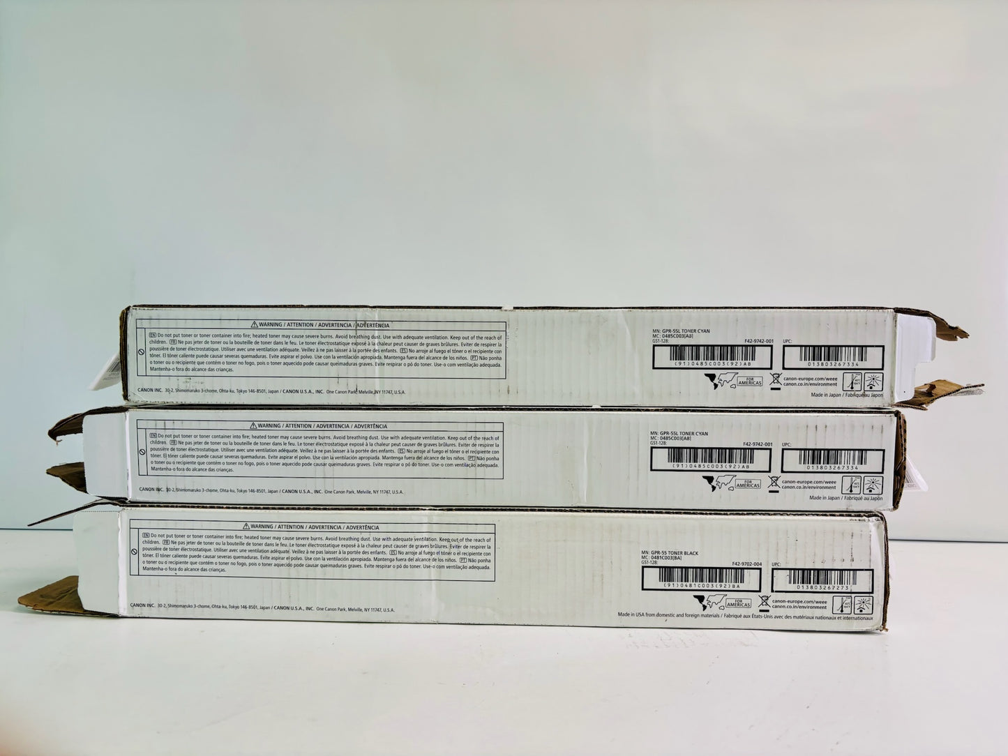 2 Open Genuine Canon iR Advance C5540i II Cyan & Black Toner GPR-55LC, GPR55K