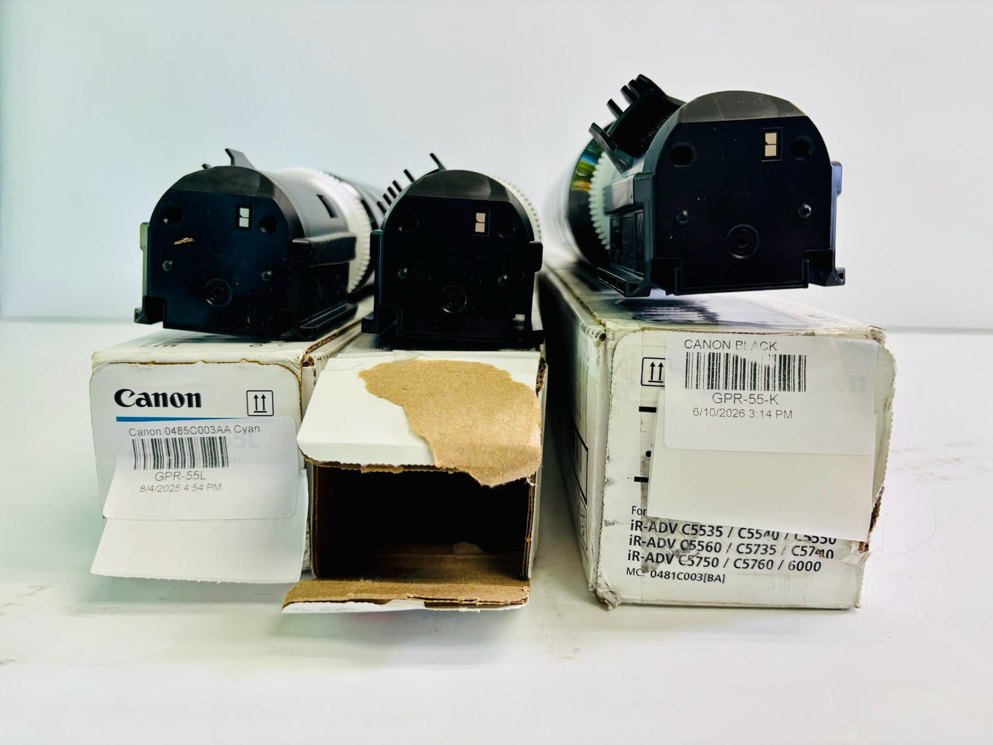 2 Open Genuine Canon iR Advance C5540i II Cyan & Black Toner GPR-55LC, GPR55K