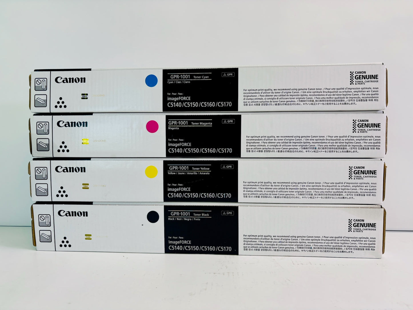 4 Genuine Canon ImageFORCE C5140 Cyan, Magenta, Yellow & Black Toner GPR-1001