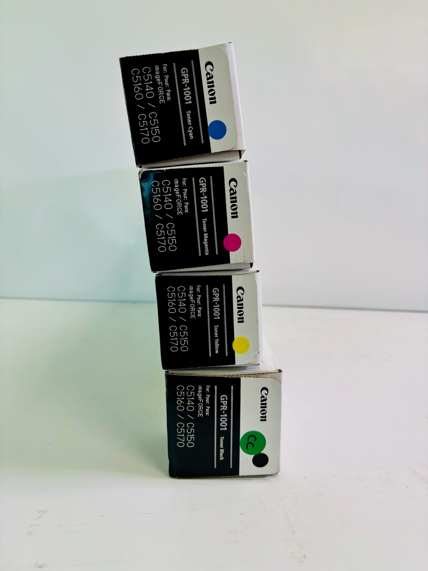 4 Genuine Canon ImageFORCE C5140 Cyan, Magenta, Yellow & Black Toner GPR-1001