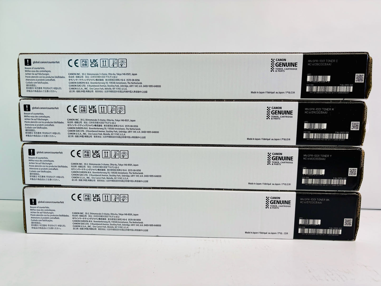 4 Genuine Canon ImageFORCE C5140 Cyan, Magenta, Yellow & Black Toner GPR-1001