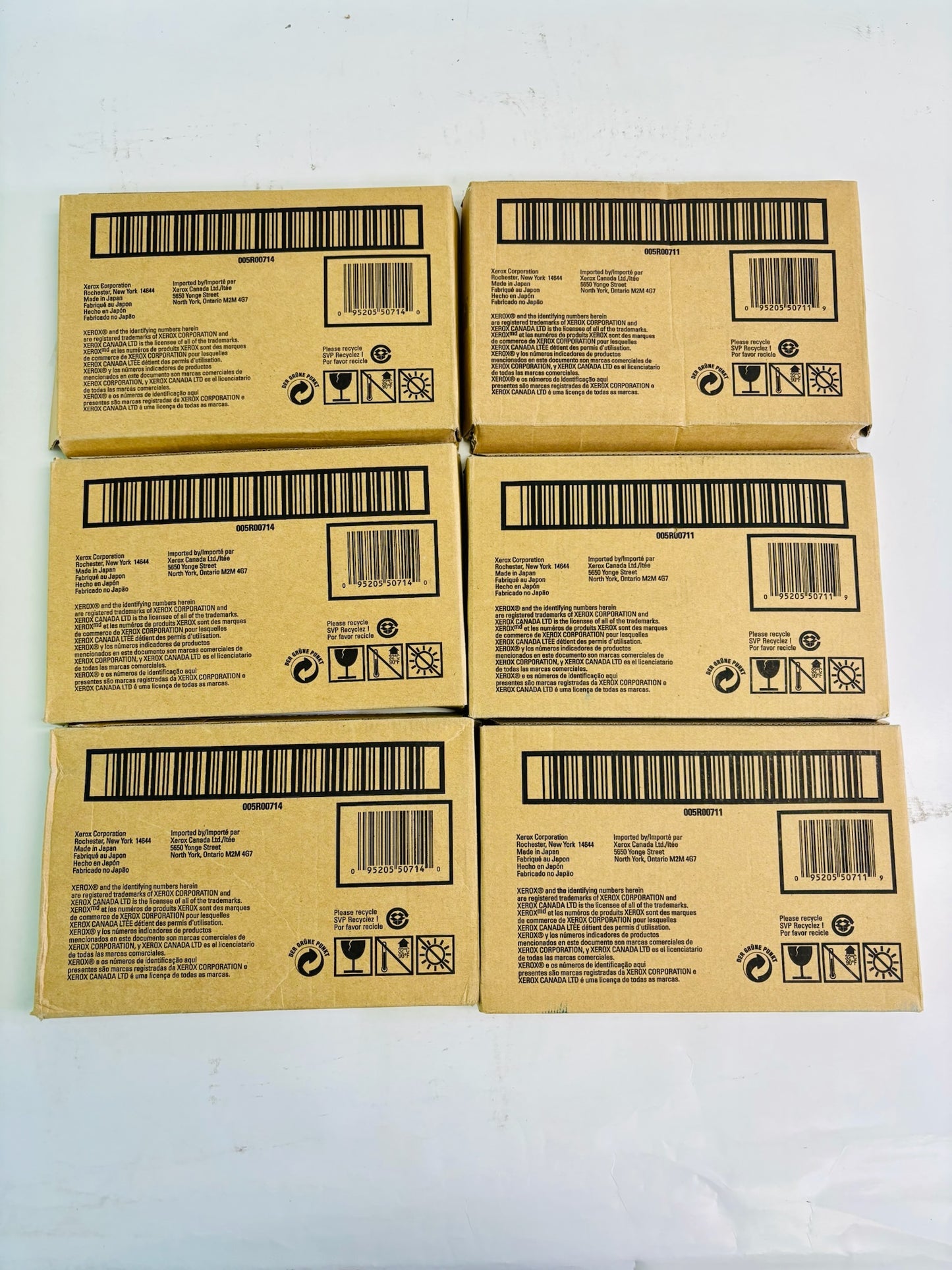 6 Genuine Xerox DocuColor 5000 Yellow & Black Developer 005R00711, 005R00714