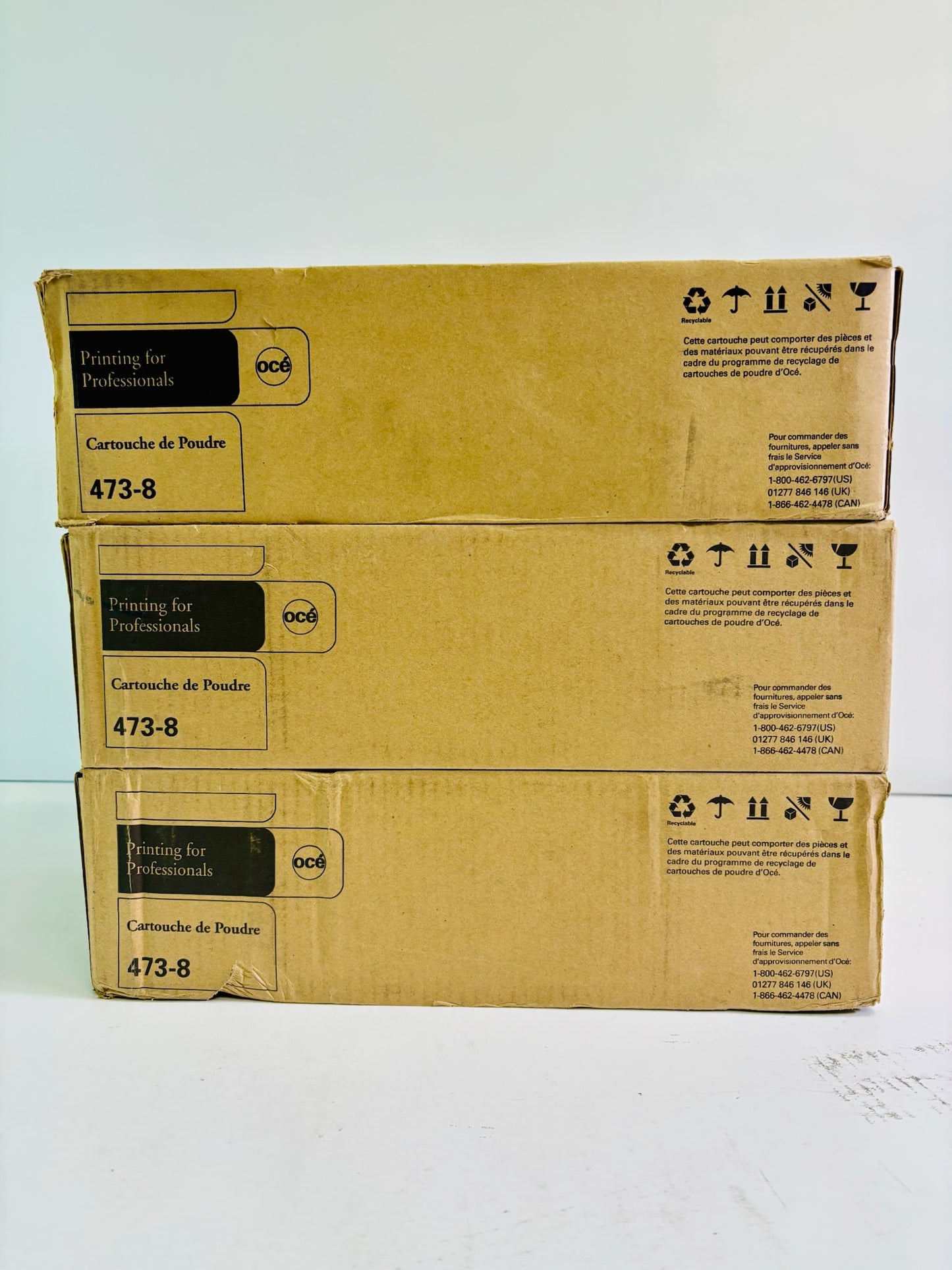 3 Genuine Oce FX 2080, 2081 Black Toner Cartridge 473-8, 4738