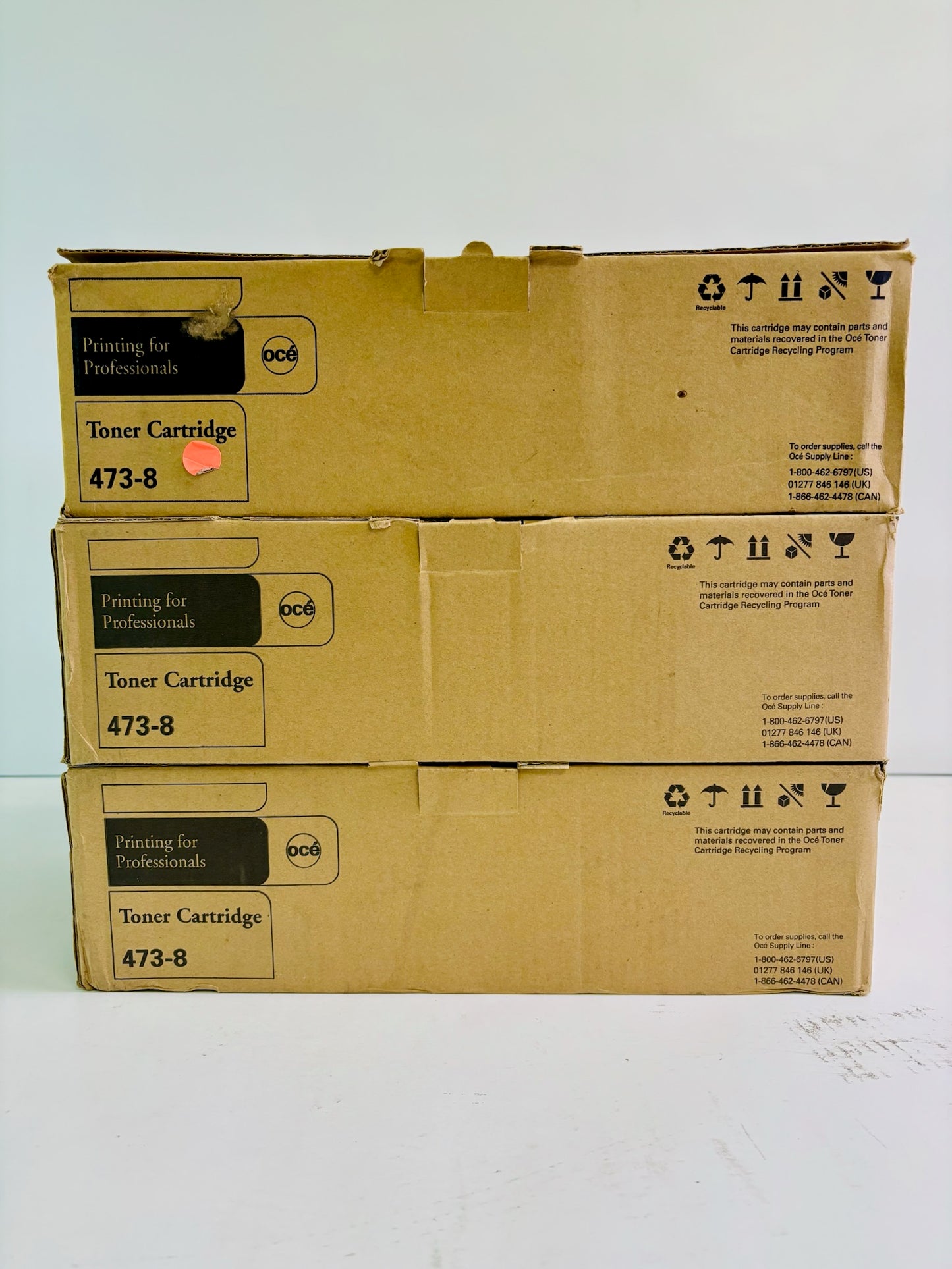 3 Genuine Oce FX 2080, 2081 Black Toner Cartridge 473-8, 4738