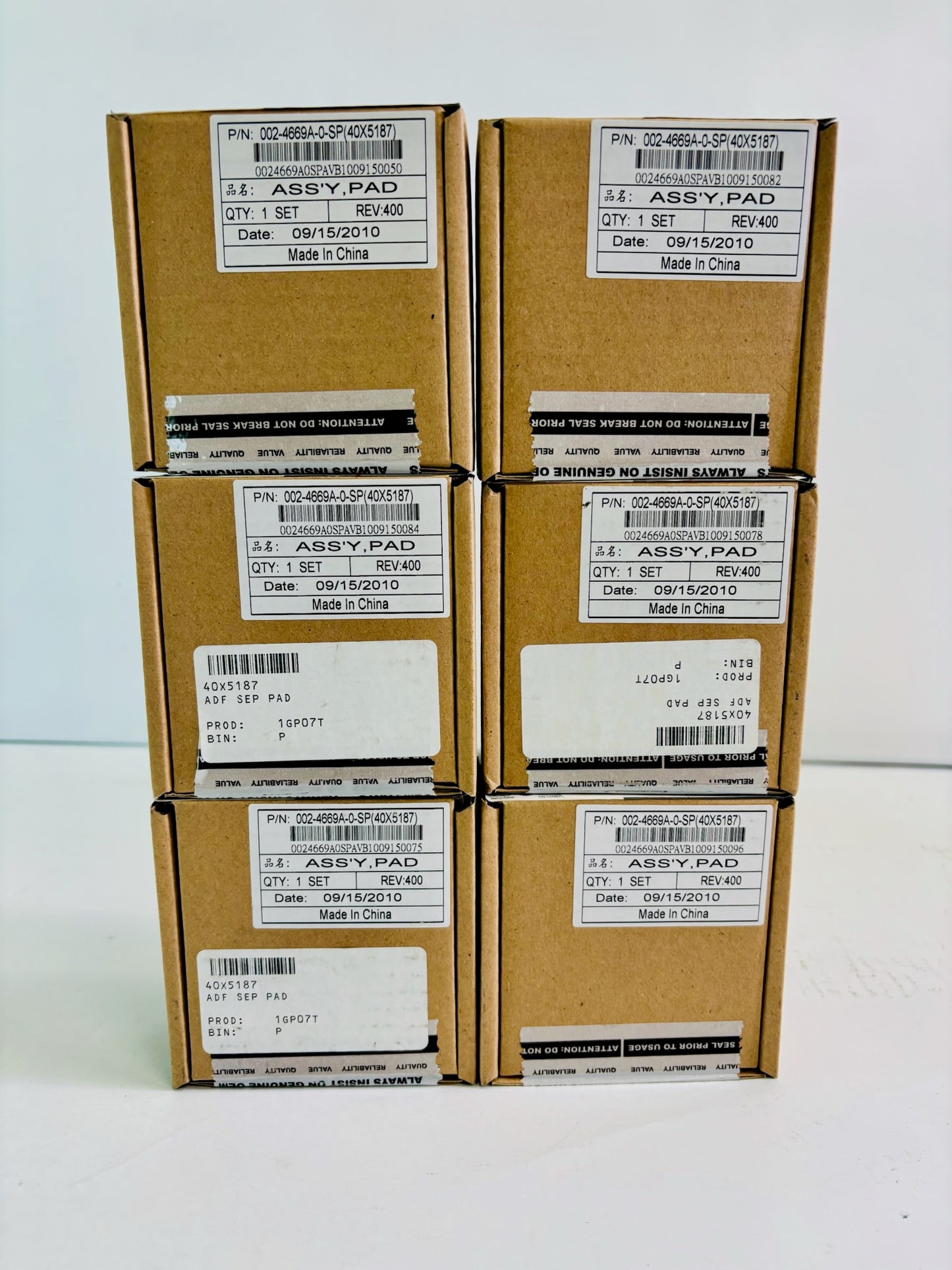 6 Genuine Lexmark X746de, X734de ADF Separator Pad 40X5187