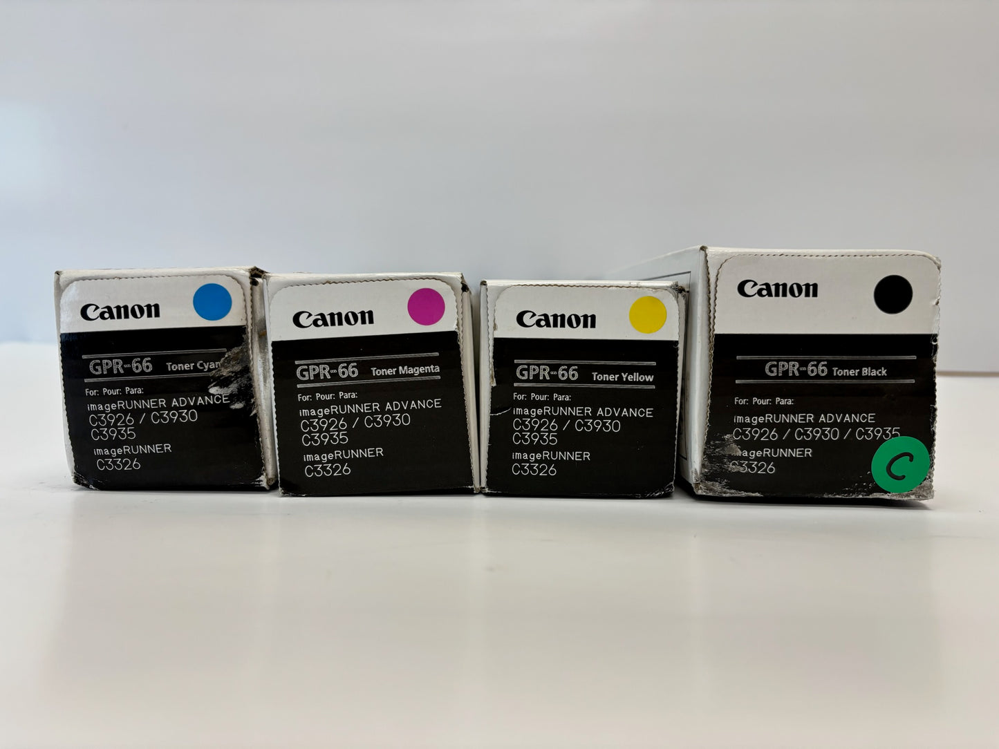 4 Cosmetic OEM Canon iR C3926,C3930,C3935,C3326 GPR-66 CMYK Toners (GPR66)