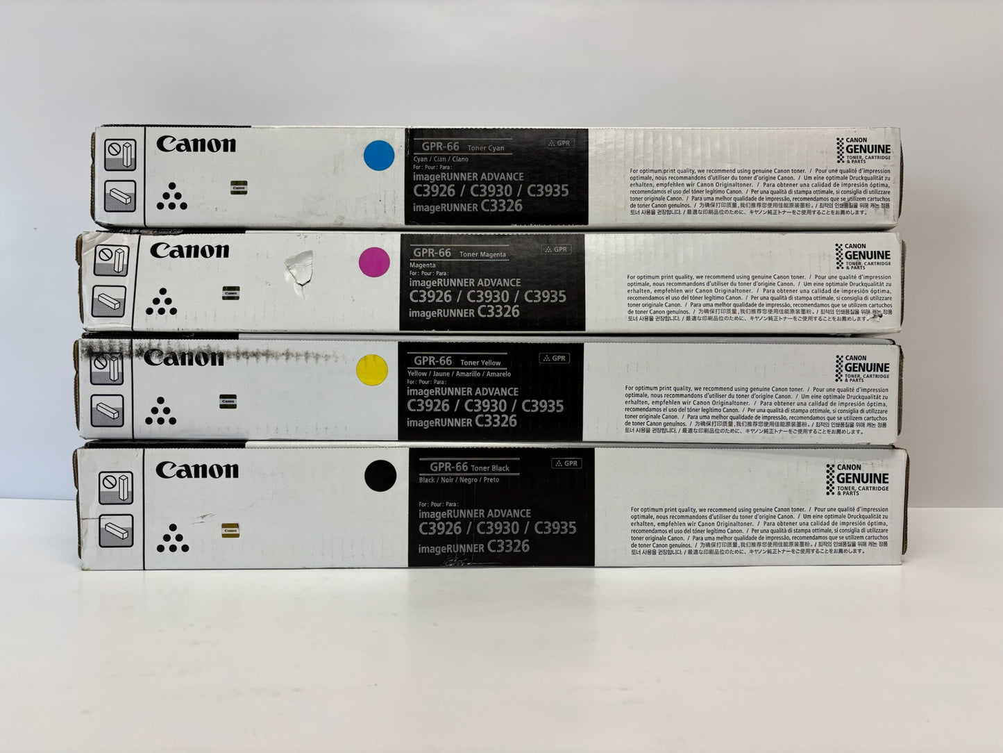 4 Cosmetic OEM Canon iR C3926,C3930,C3935,C3326 GPR-66 CMYK Toners (GPR66)