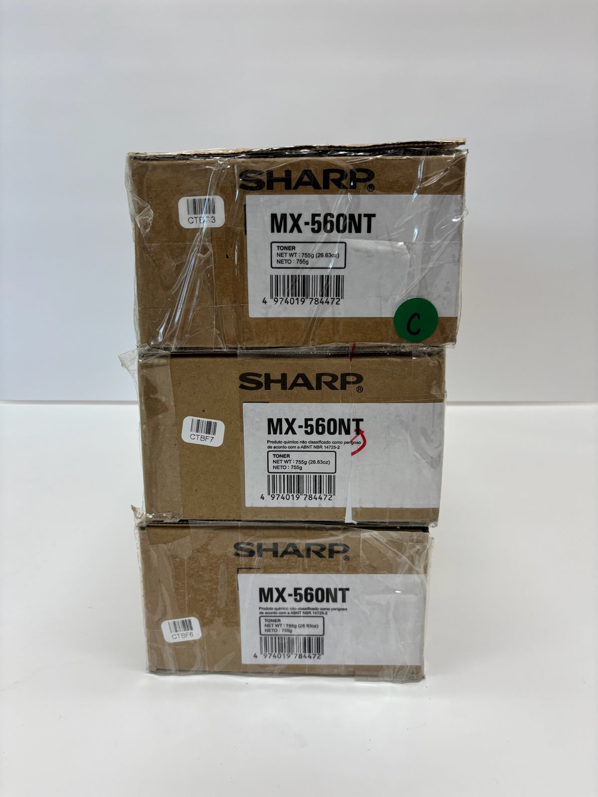 3 Genuine Sharp MX-M2630,M2651,M3050,M3051 Black Toners MX560NT, MX-560NT