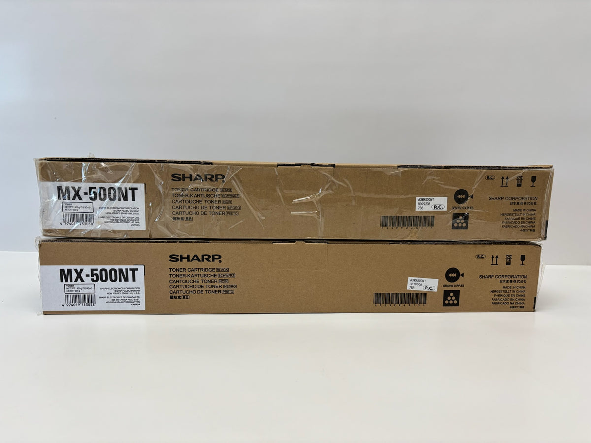 2 New Genuine Sharp MX-M283N, MX-M363N, MX-M453N Black Toners MX-500NT