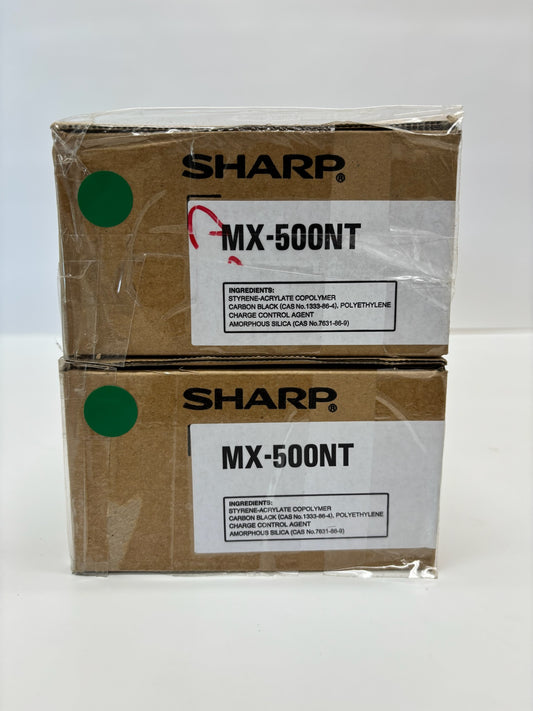 2 New Genuine Sharp MX-M283N, MX-M363N, MX-M453N Black Toners MX-500NT
