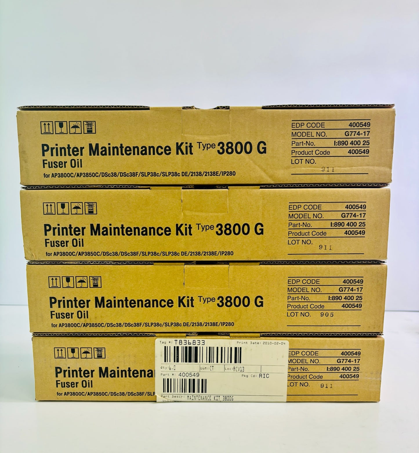 4 Genuine Ricoh Aficio 1085, 1105 Lower Fuser Pressure Roller AE02-0114, AE020114