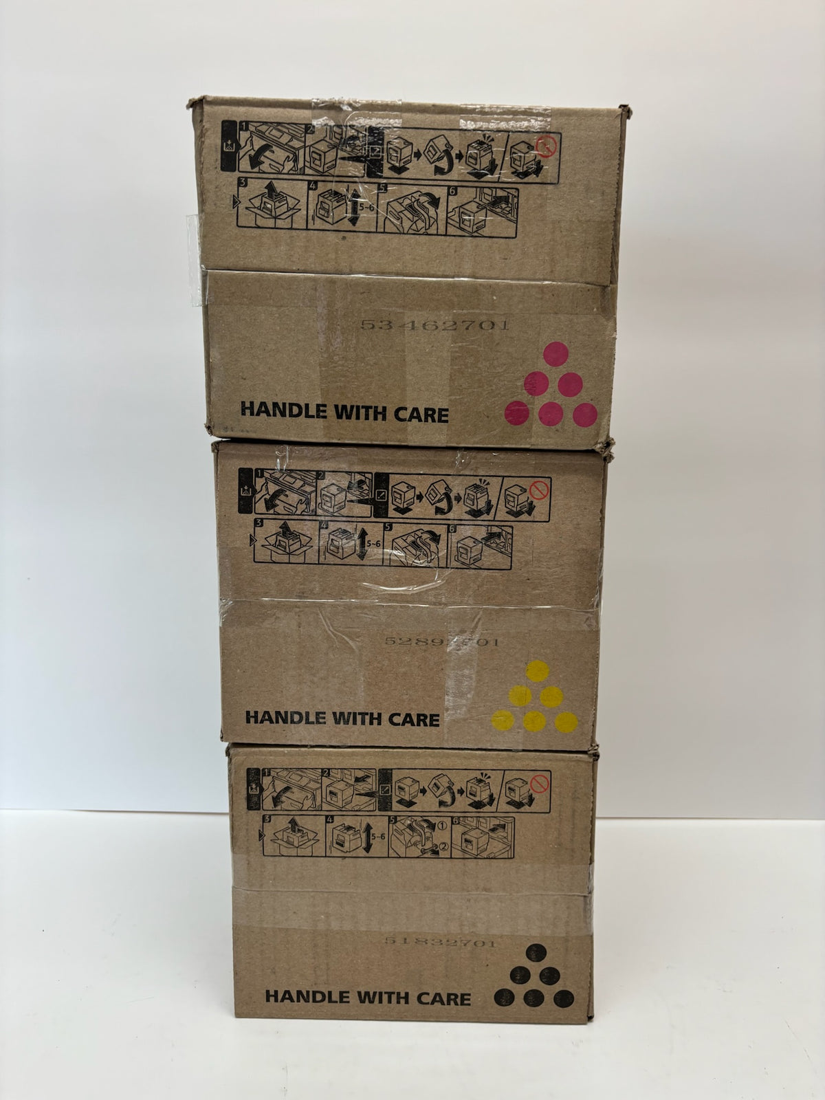 3 Genuine Ricoh MP C8003 Magenta, Yellow & Black Toners 842196, 842197, 842198