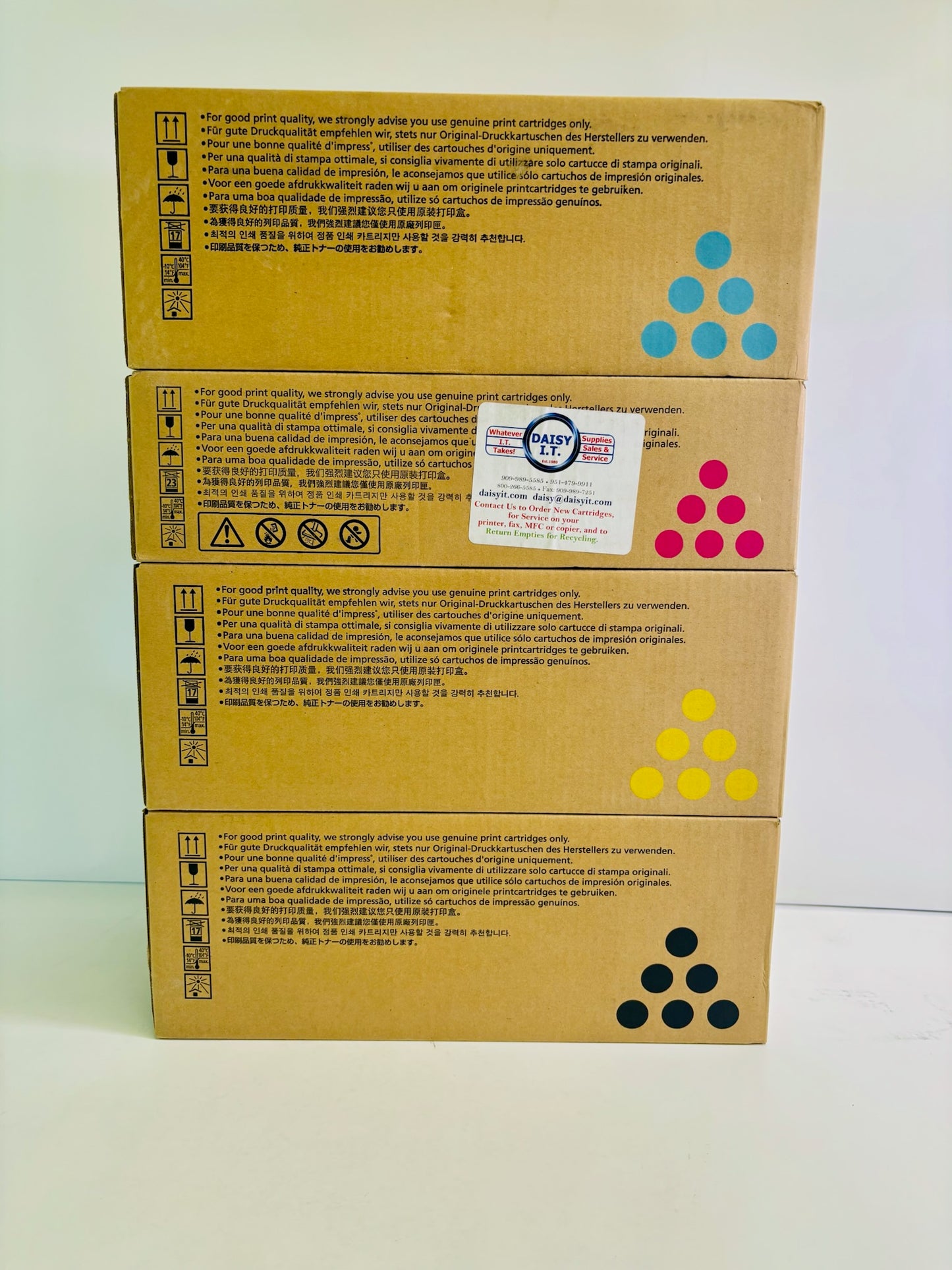 4 Genuine Ricoh Aficio SP C220DN CMYK Toner 406044,406046,406047,406048