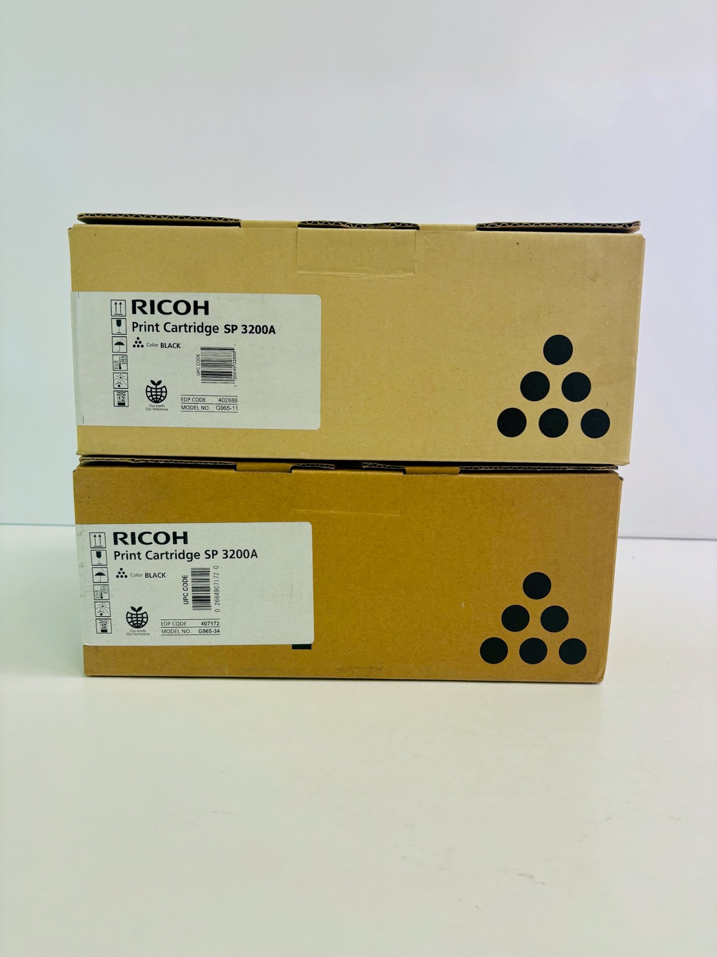 2 Genuine Ricoh SP 3200SF Black Toner 402888, 407172