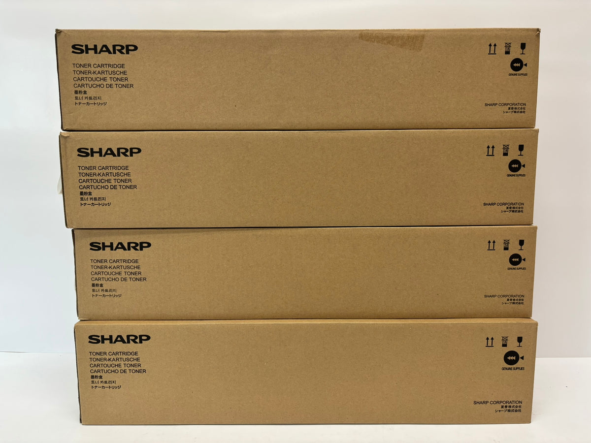 4 Genuine Sharp MX-7081,MX-8081 Cyan, Magenta, Yellow & Black Toner MX-80NT CMYK