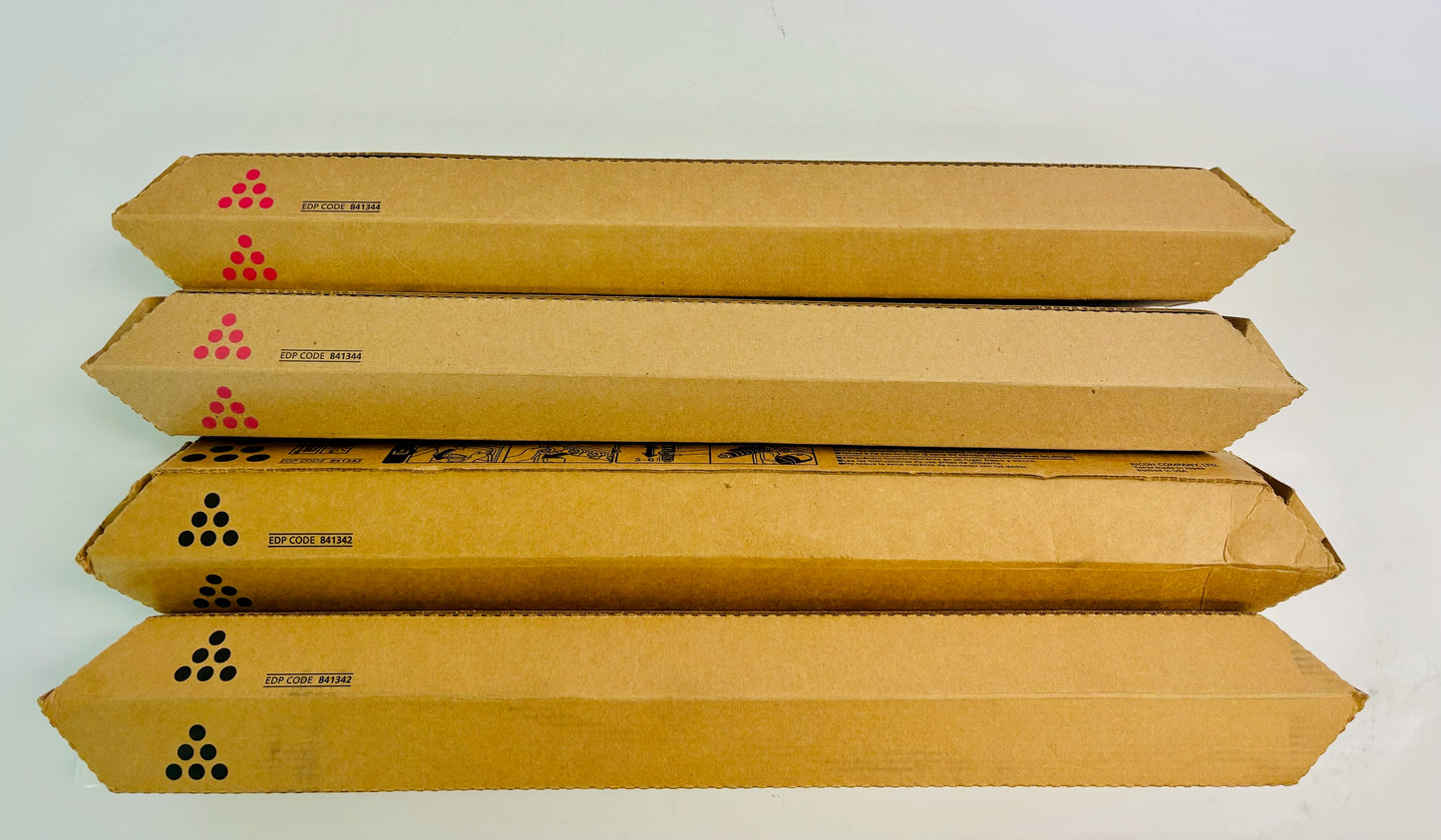 4 Genuine Ricoh Aficio MP C3500, C4500 Magenta & Black Toner 841344, 841342