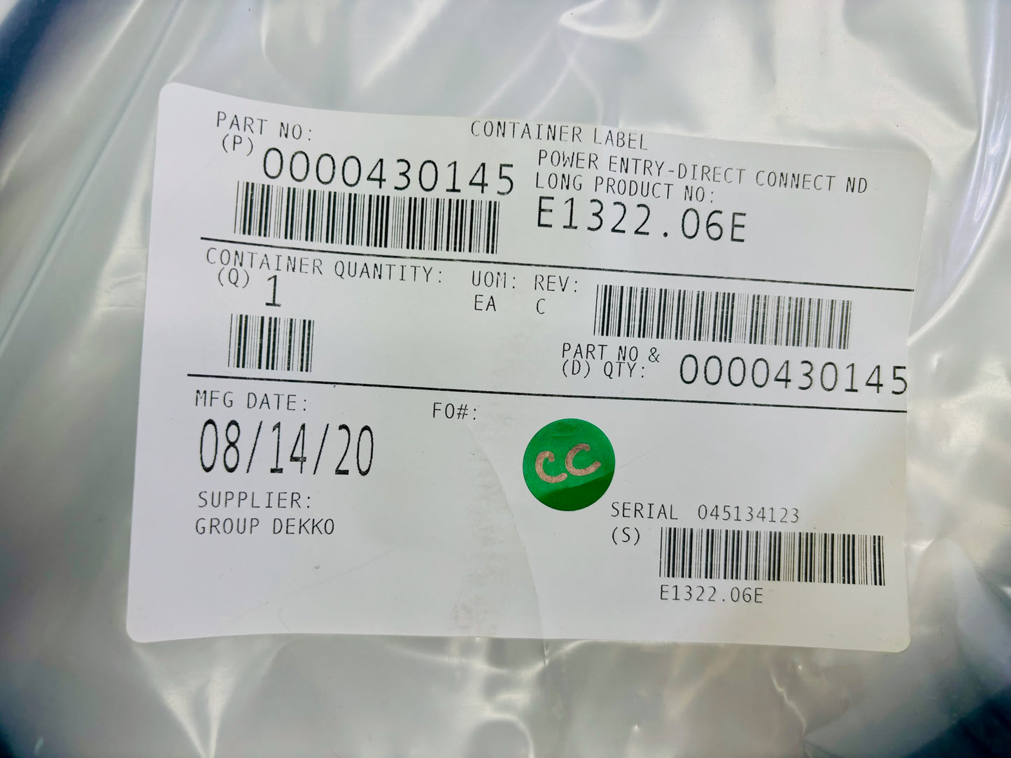 Genuine Dekko 430145, E1322, 06E Power-Entry Direct Connect ND Long