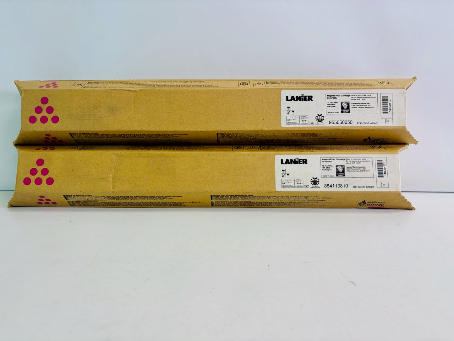 2 Genuine Lanier LP440, LP440C Magenta Print Cartridge 820023