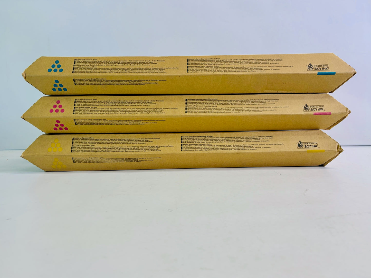 3 Genuine Gestetner MPC4501, MPC5501 Cyan, Magenta, & Yellow Toner 820043,50,57