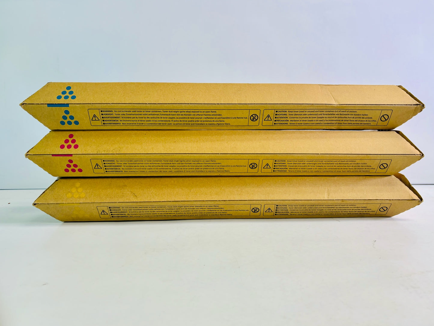 3 Genuine Gestetner MPC4501, MPC5501 Cyan, Magenta, & Yellow Toner 820043,50,57
