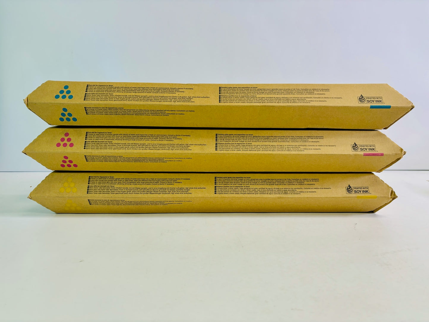 3 Genuine Gestetner MPC4501, MPC5501 Cyan, Magenta, & Yellow Toner 820043,50,57