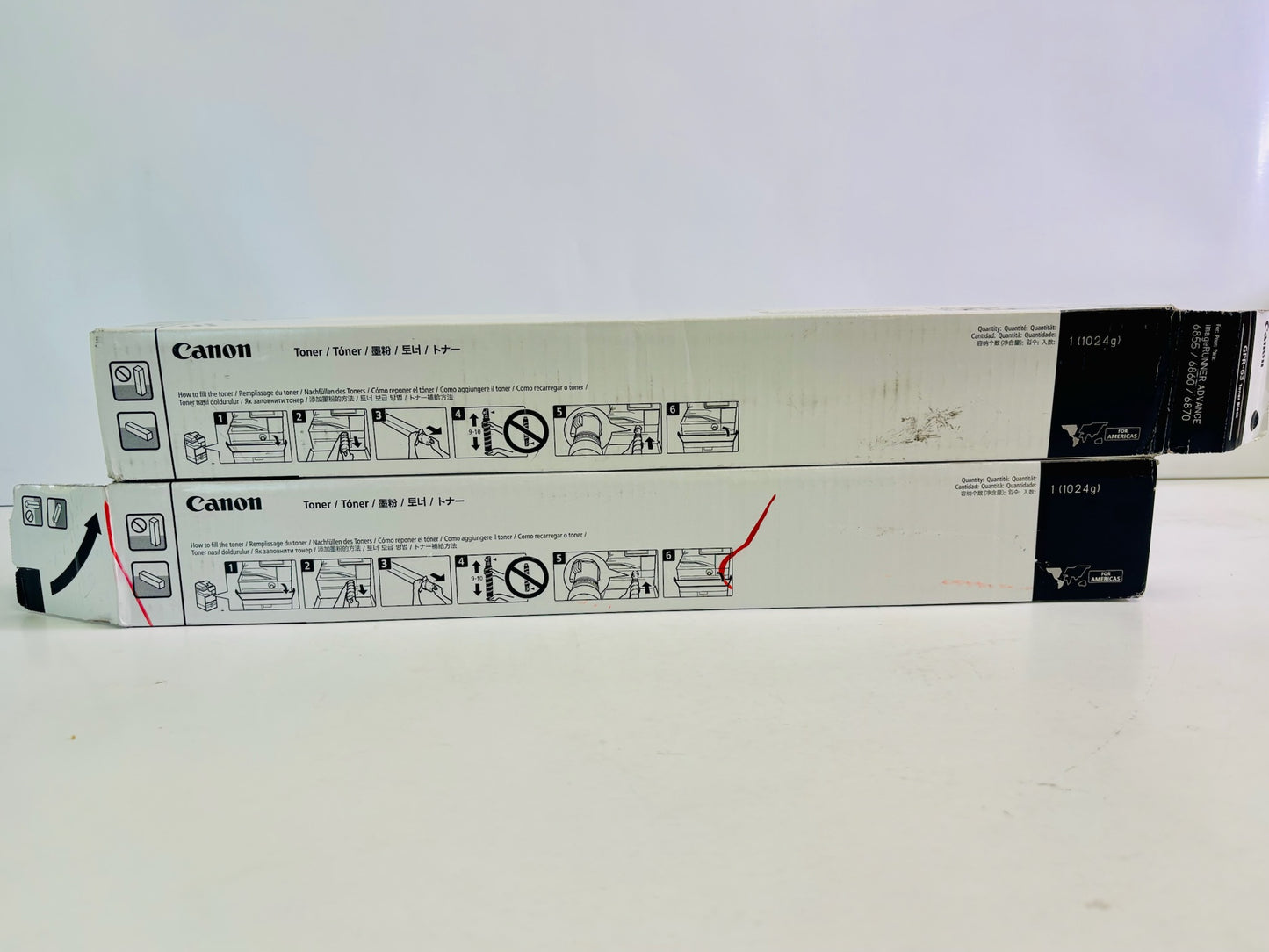 2 Open Genuine Canon iR ADVANCE DX 6855i, 6860i Black Toner GPR63, GPR-63
