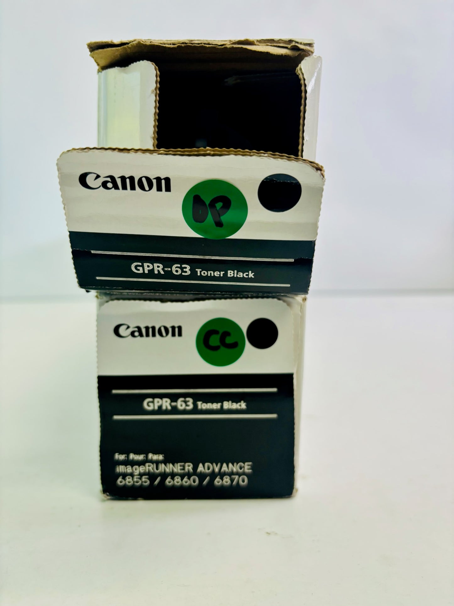 2 Open Genuine Canon iR ADVANCE DX 6855i, 6860i Black Toner GPR63, GPR-63
