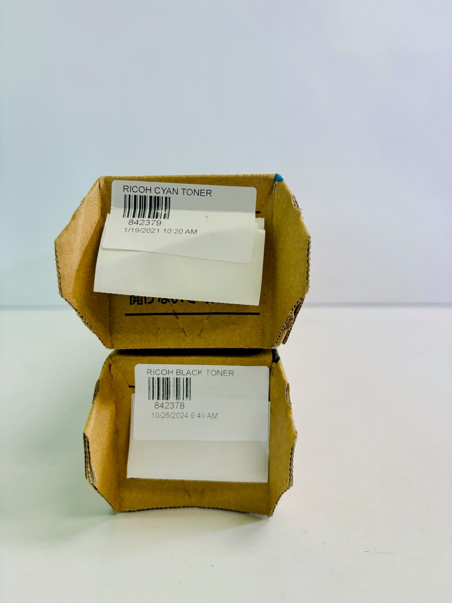 2 Genuine Ricoh IM C300F, IM C400F Cyan & Black Toner 842378, 842379