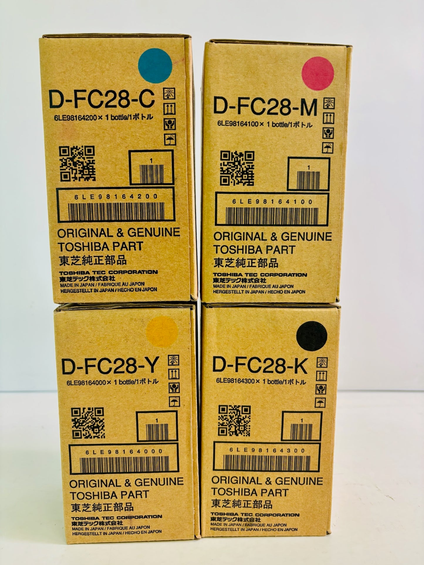 4 OEM Toshiba e-STUDIO  2330C Cyan, Magenta, Yellow & Black Developer D-FC28