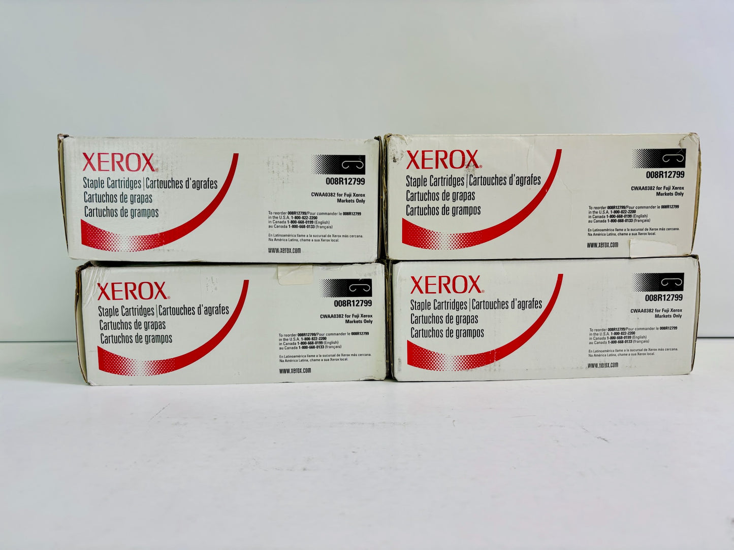 4 Genuine Xerox DocuColor 2045, 2060 Staples 008R12799 (12 Staples Total)