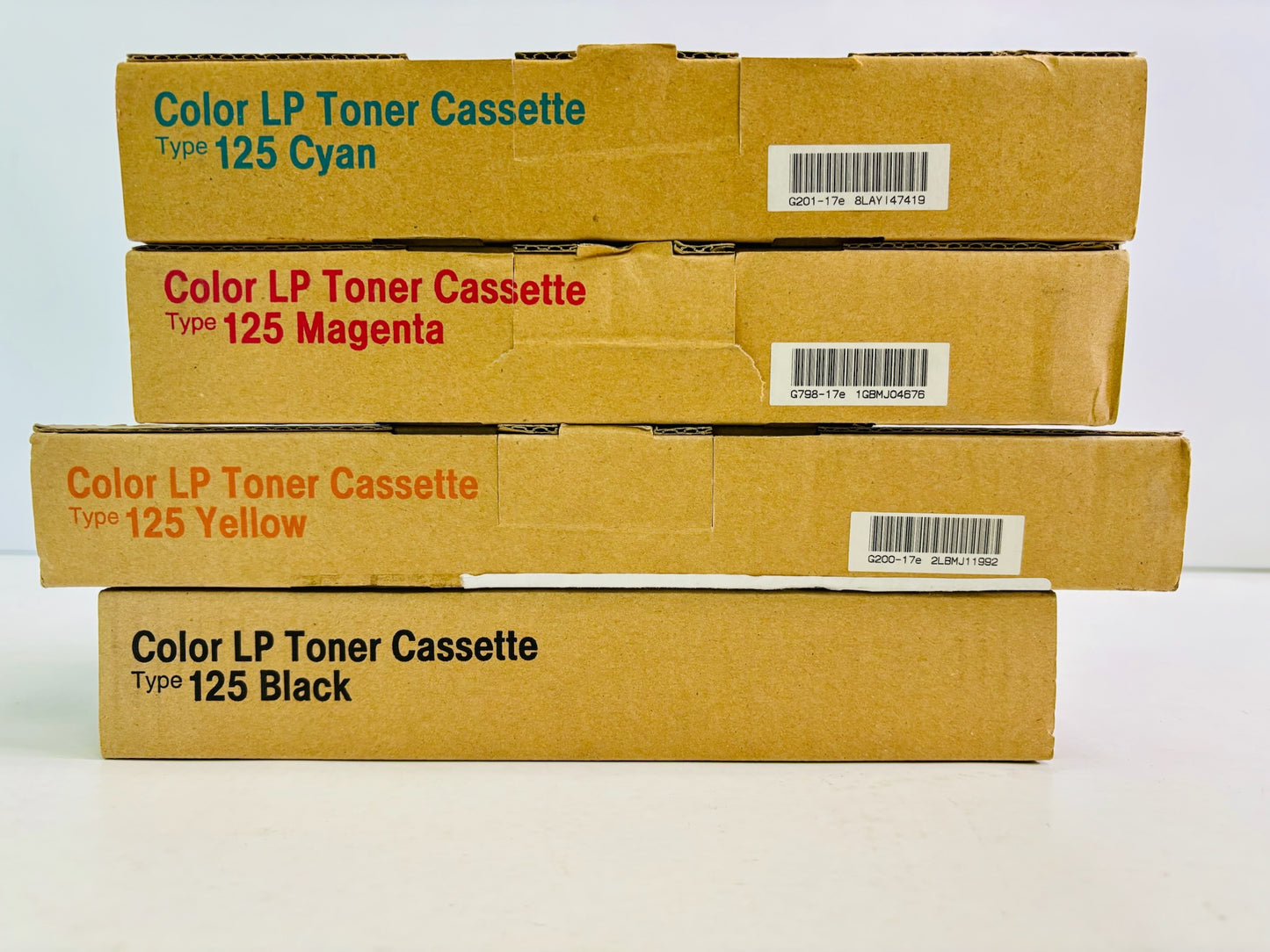 4 Genuine Ricoh Aficio CL2000 Cyan, Magenta, Yellow & Black Toner 400963,81,77,69