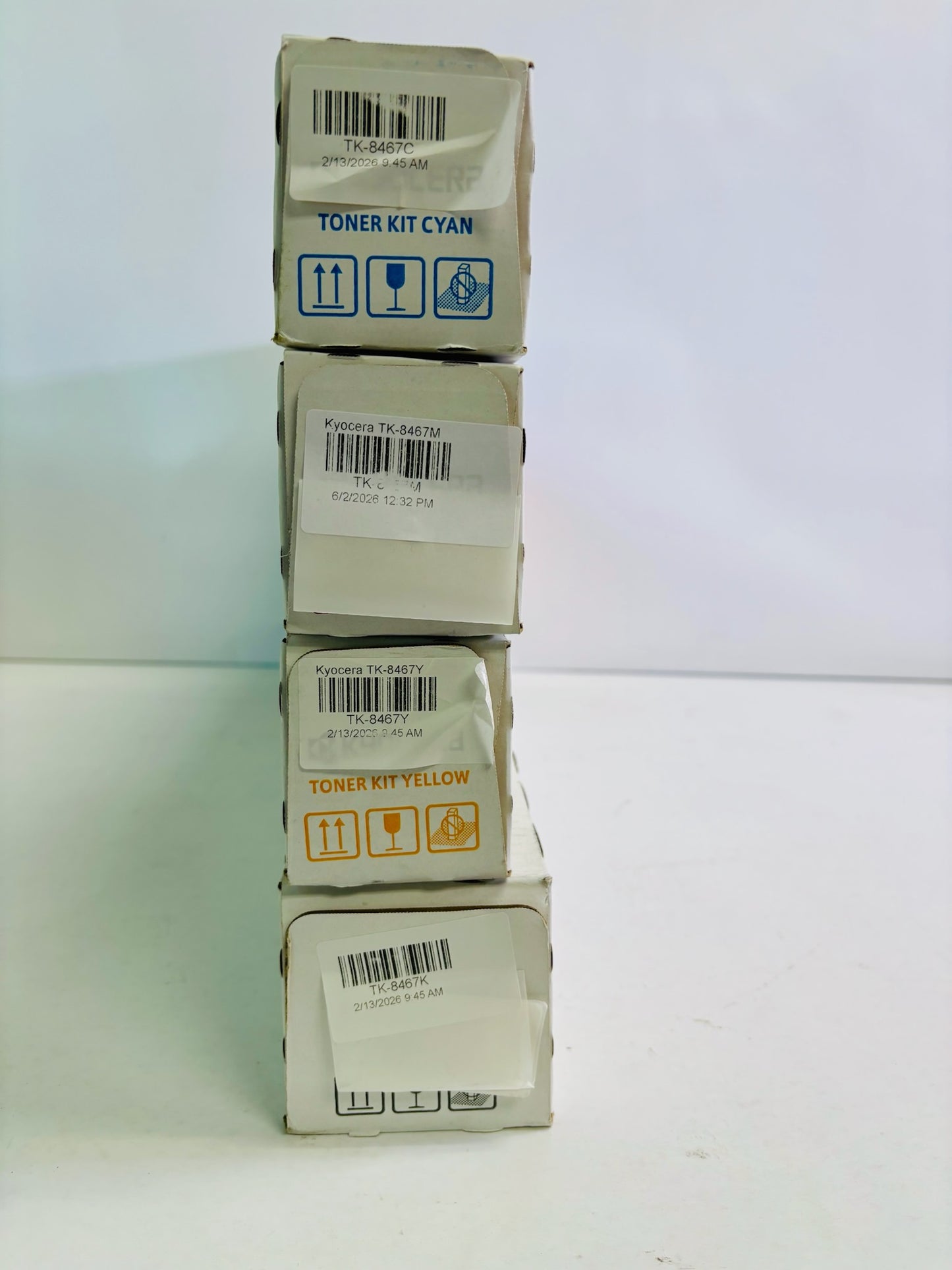4 Genuine Kyocera TASKalfa MZ2501ci Cyan, Magenta, Yellow, & Black Toner TK-8467