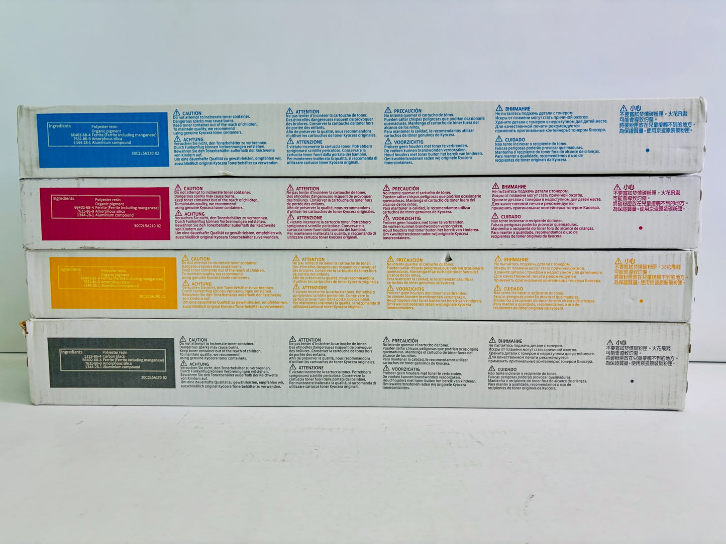 4 Genuine Kyocera TASKalfa MZ2501ci Cyan, Magenta, Yellow, & Black Toner TK-8467