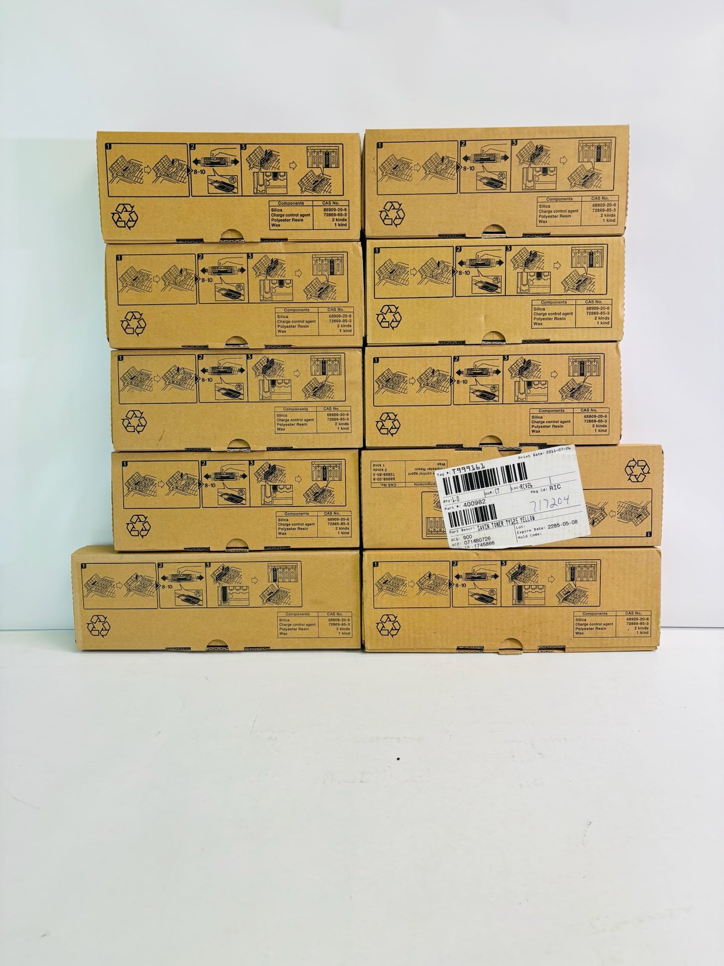 10 Genuine Ricoh Aficio CL2000, CL2000N Cyan, Magenta & Yellow Toner Type 125