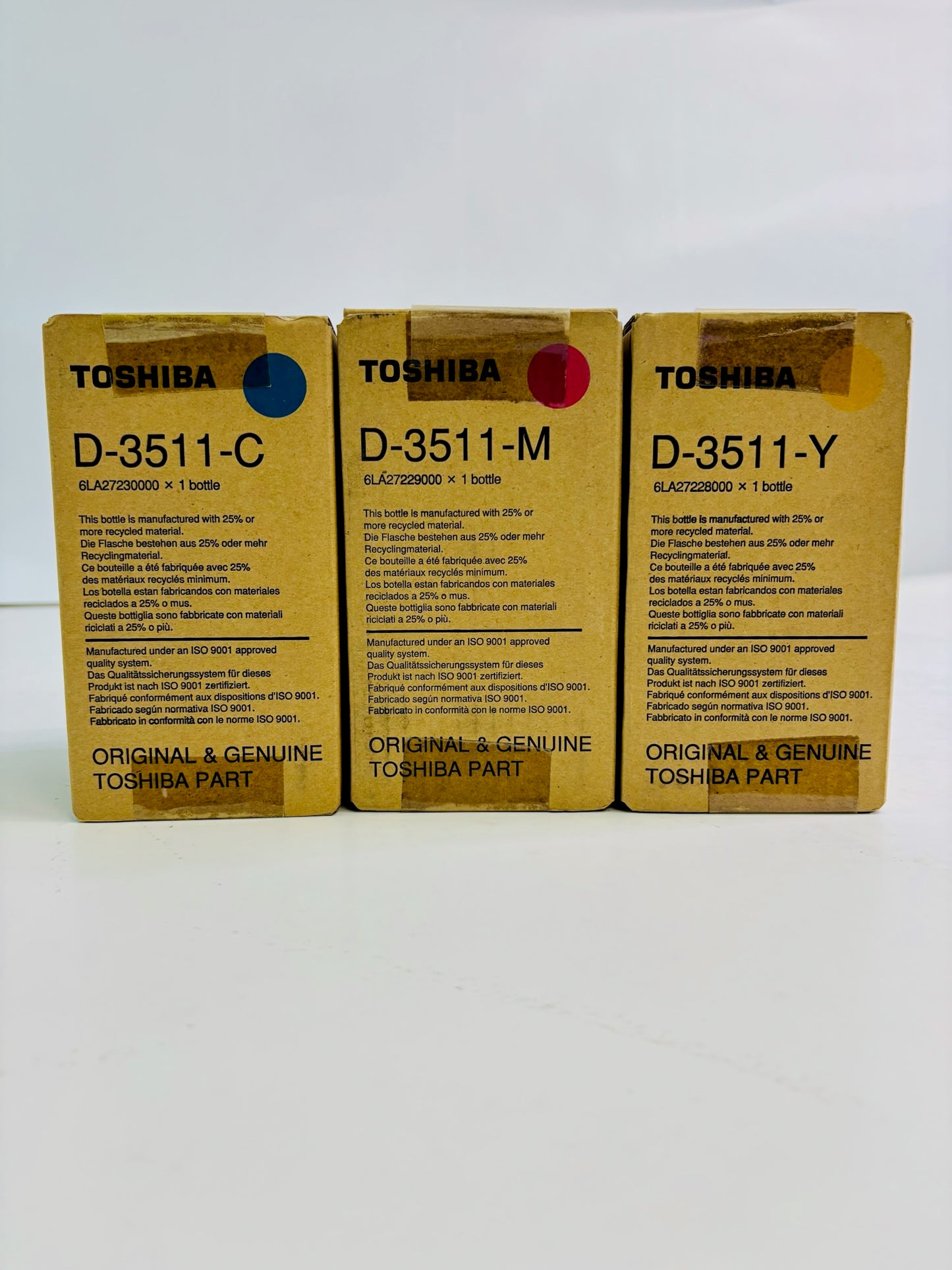 3 OEM Toshiba FC-3511/4511, CMY DEV D3511,D-3511, 6LA27230000,229000,228000