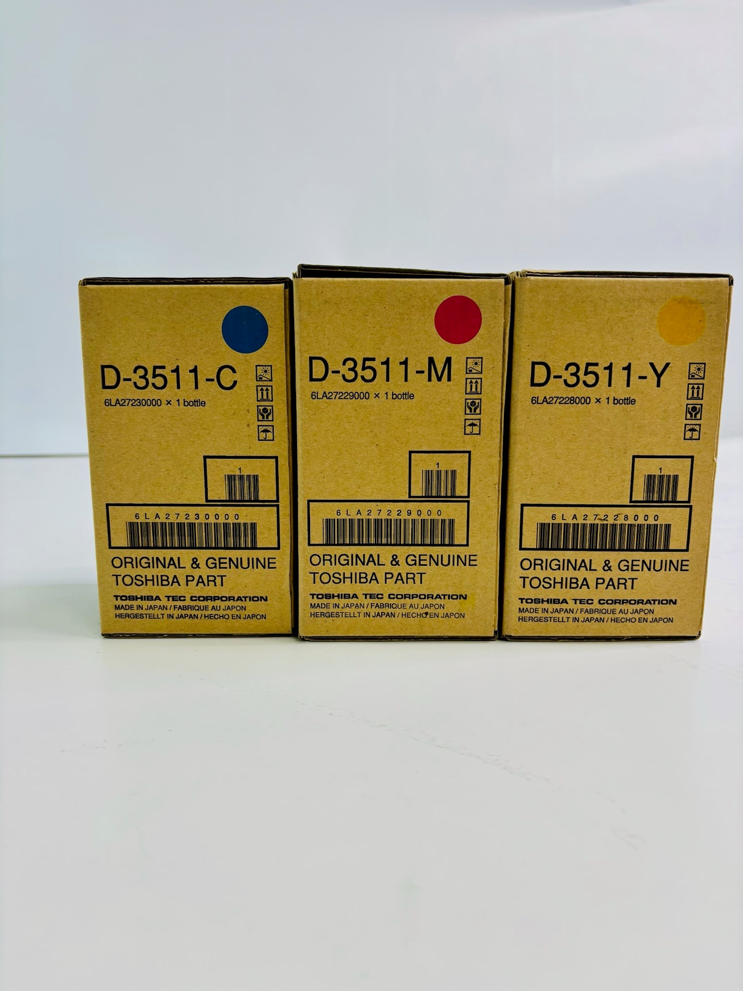 3 OEM Toshiba FC-3511/4511, CMY DEV D3511,D-3511, 6LA27230000,229000,228000