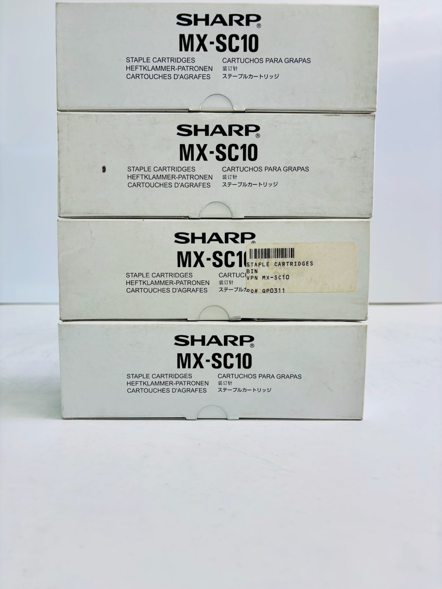 4 Genuine Sharp MX-FN14,MX-M623N Staple Cartridge MX-SC10, MXSC10 (3 cart/box)