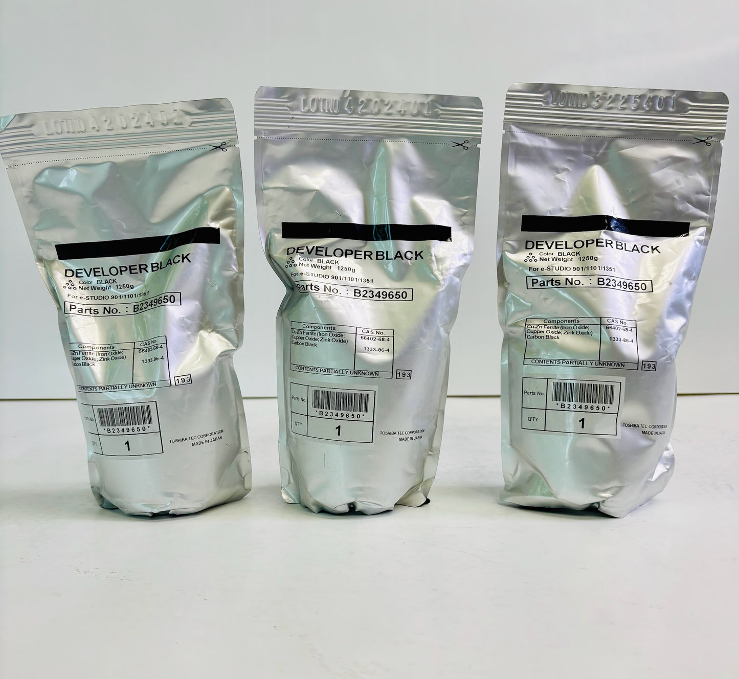 3 Genuine Ricoh MP1350, MP1350A,MP9000 Black Developers B2349650, B234-9650