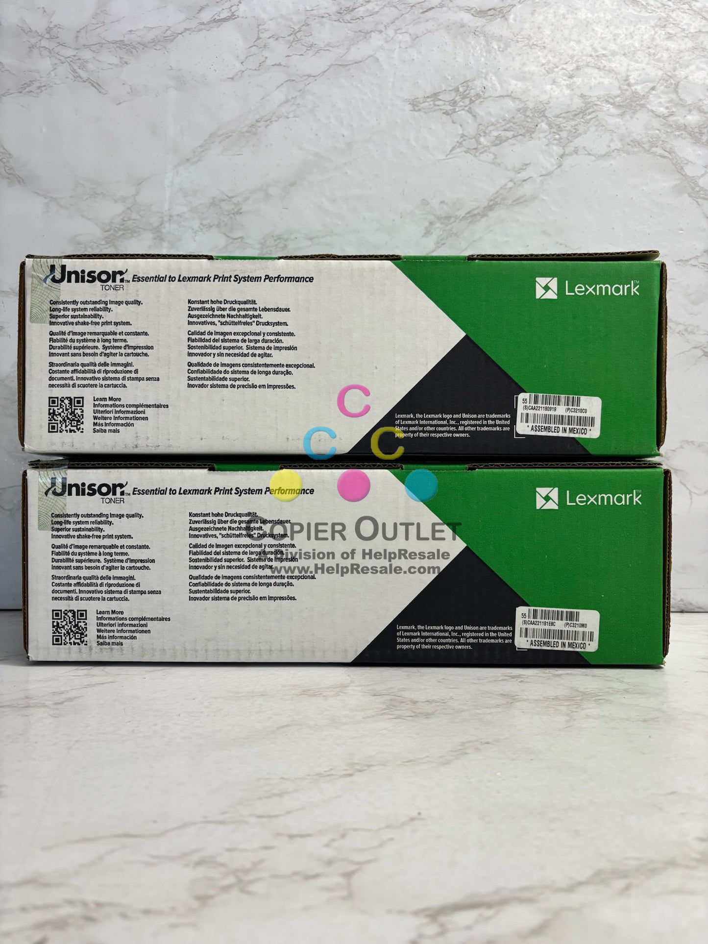 2 Genuine Lexmark MC3224,3326,3426 Cyan & Mag Print Cartridge C3210C0, C3210M0