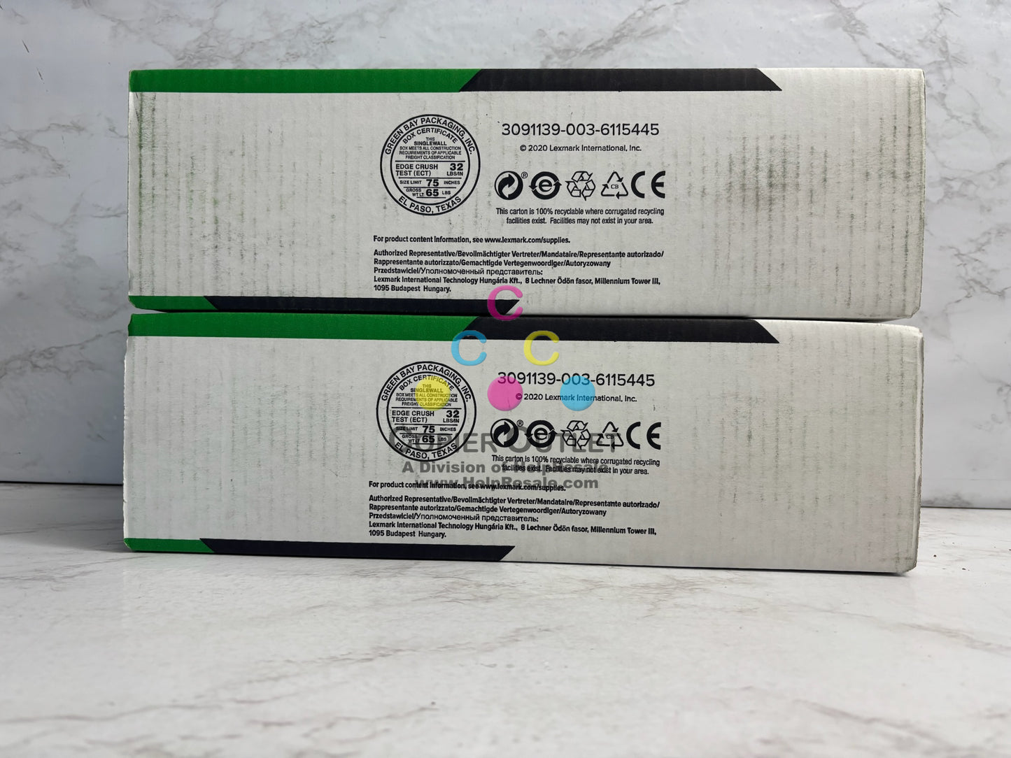 2 Genuine Lexmark MC3224,3326,3426 Cyan & Mag Print Cartridge C3210C0, C3210M0