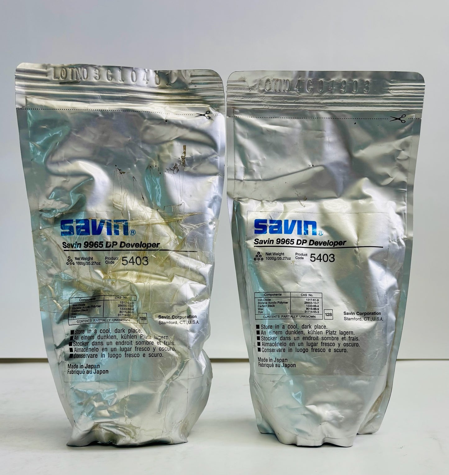 2 Genuine Savin 9955DP,9965DP,2065,550,650 DP Black Developer 5403