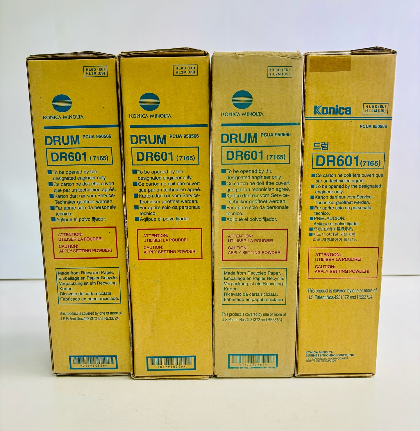 4 OEM Konica Minolta 7155,7165 Black Drum Unit PHC DR601 950566 HC2M
