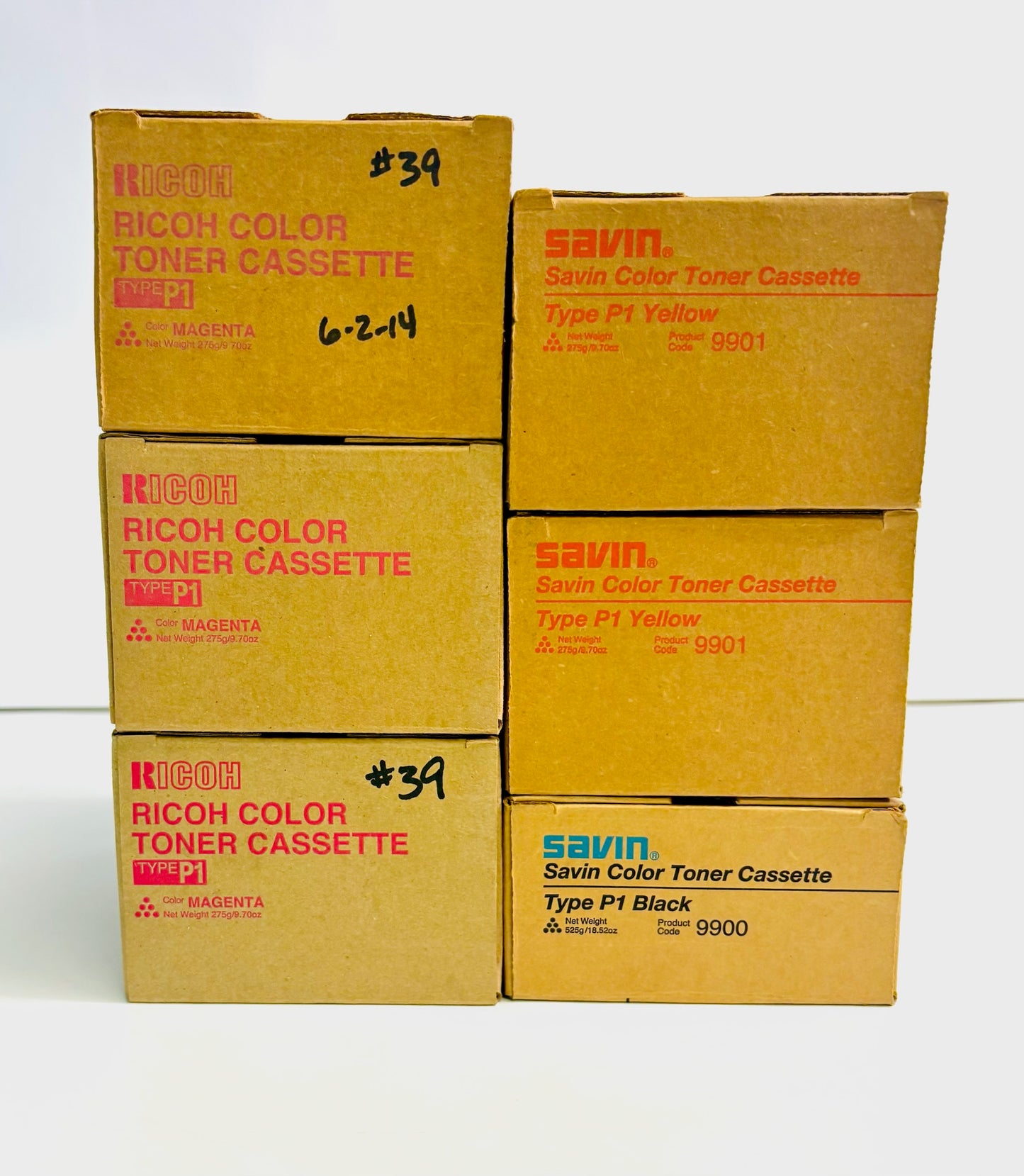 6 Genuine Ricoh Savin Lanier 2228C,C2820 MMMYYK Toner  884902,909,908