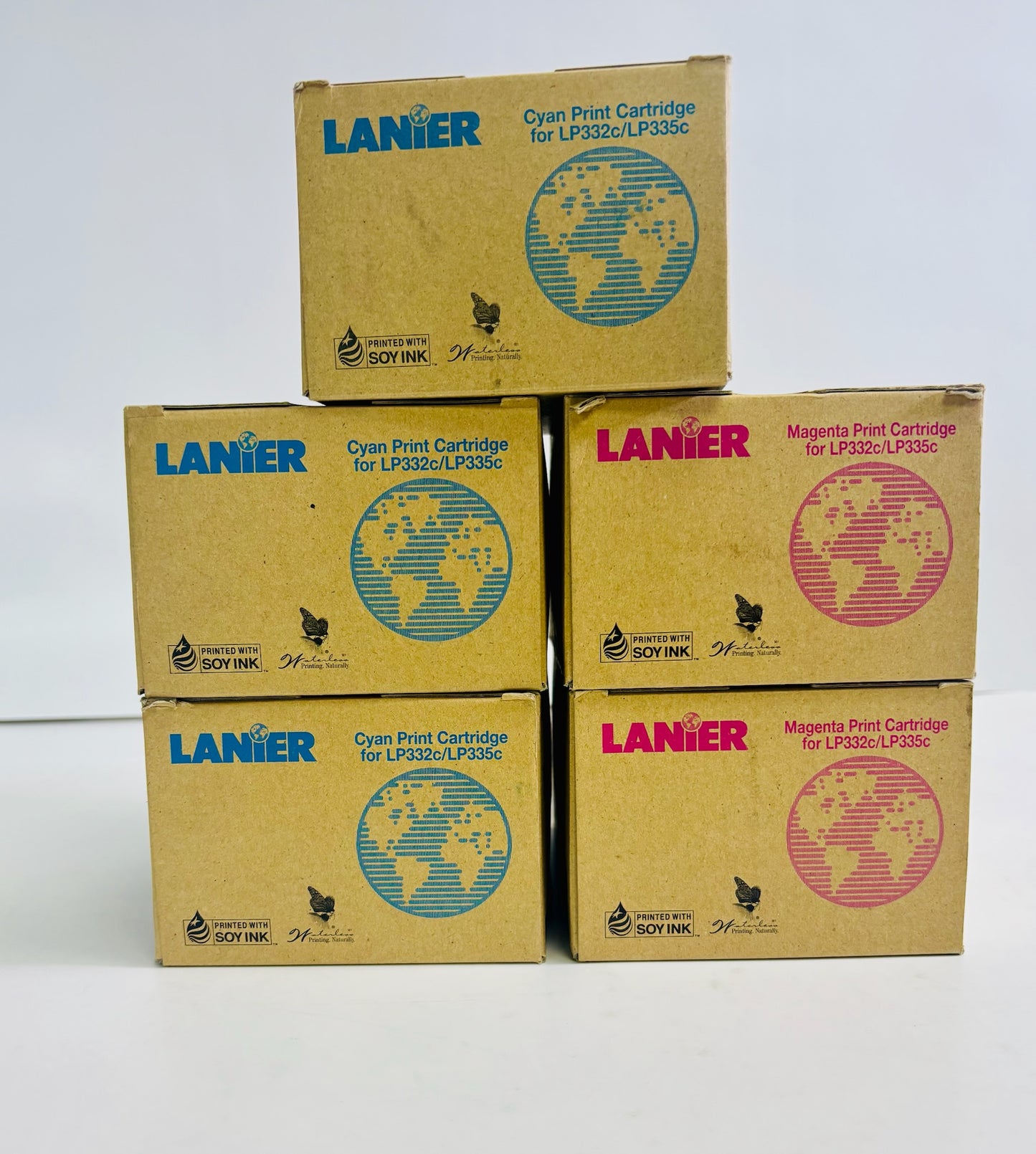 5 OEM Lanier LP332C LP335C Cyan & Magenta Toner Cartridge 888468,888469