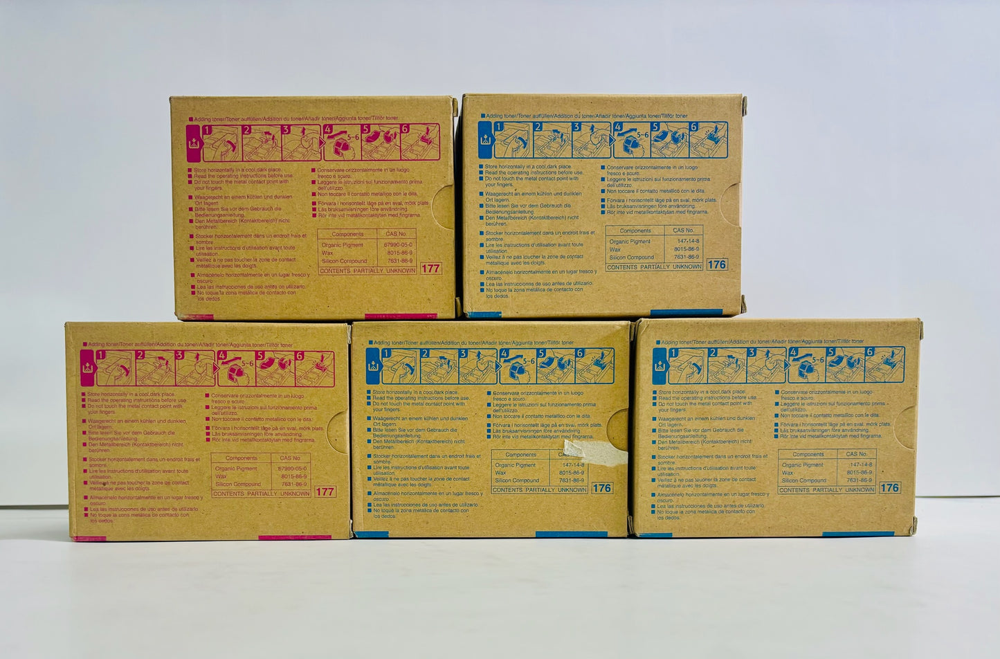 5 OEM Lanier LP332C LP335C Cyan & Magenta Toner Cartridge 888468,888469